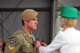 Then governor-general Quentin Bryce, awards the VC for Australia to Ben Roberts-Smith at Campbell Barracks, Perth, in 2011.