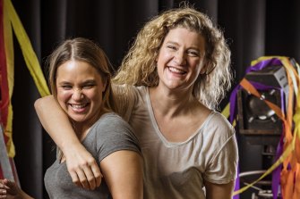 Virginia Gay and Tuuli Narkle play Cyrano and Roxanne in the MTC’s production of Gay’s gender-flipped take on the legendary play.