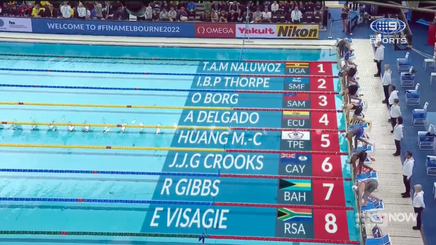 Heat three of the women’s 50m butterfly had a familiar surname in lane two. 