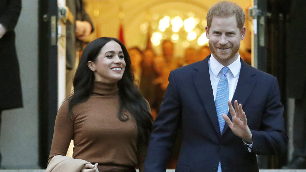 Bound for Hollywood: Prince Harry and Meghan Markle in January.