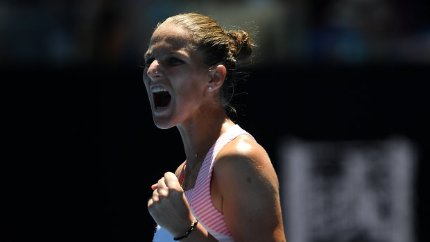 Upset: Karolina Pliskova is through to her first Australian Open semi-final.
