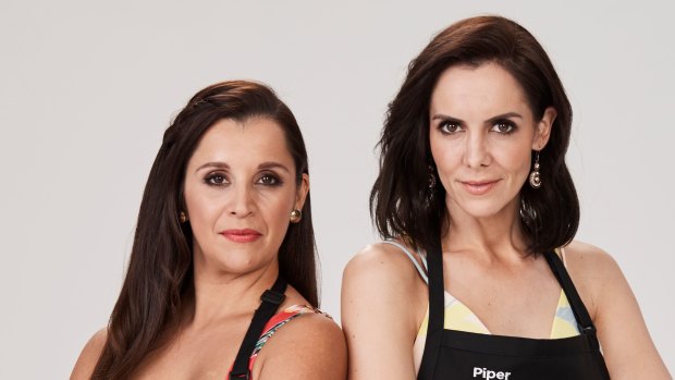 My Kitchen Rules' Veronica, left, with teammate Piper. 