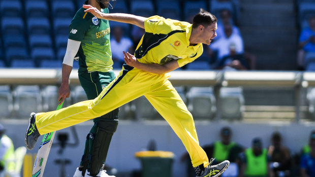 Jason Behrendorff was on fire in his first over against South Africa at the Prime Minister's XI.