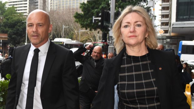 Former detective Gary Jubelin  arrives with his lawyer Margaret Cunneen SC at court on Tuesday.