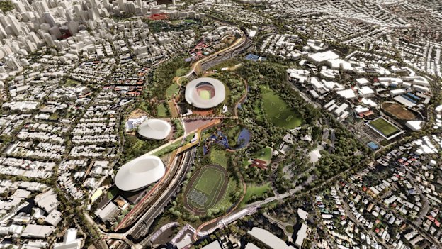 Brisbane architectural firm Archipelago’s proposed Victoria Park stadium is one of the more contentious proposals.