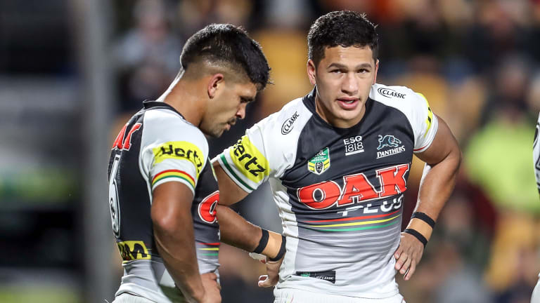 Hopes crashing: The Panthers react to a second consecutive defeat.