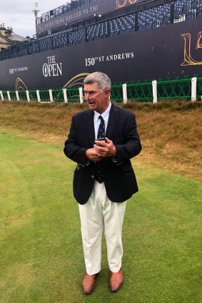 Andrew Thomson on the 18th hole at St Andrews, the morning of Cameron Smith’s victory in the Open.