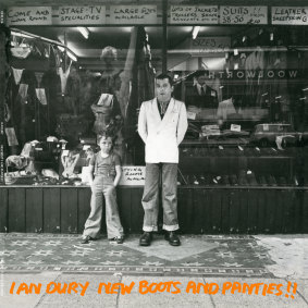 Baxter Dury with his father on the cover of the 1977 album, New Boots And Panties!!