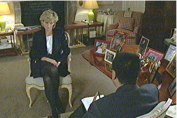 Princess Diana during the interview with BBC reporter Martin Bashir, which was broadcast on November 20, 1995.