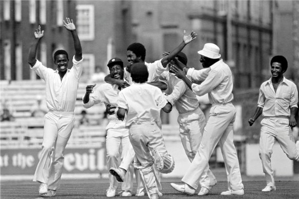 The West Indies celebrate in <i>Fire in Babylon.