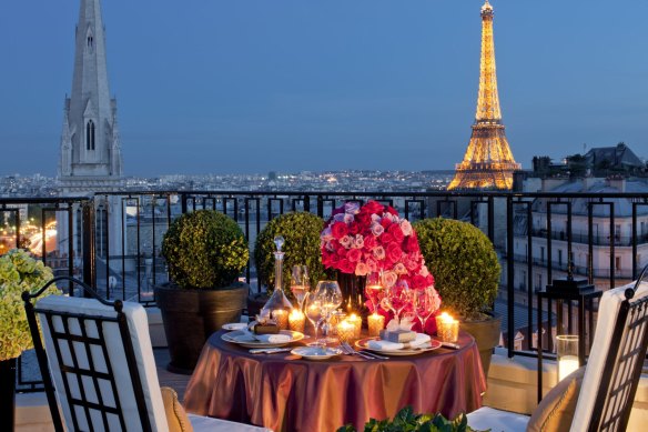 View from the Four Seasons Hotel George V in Paris.