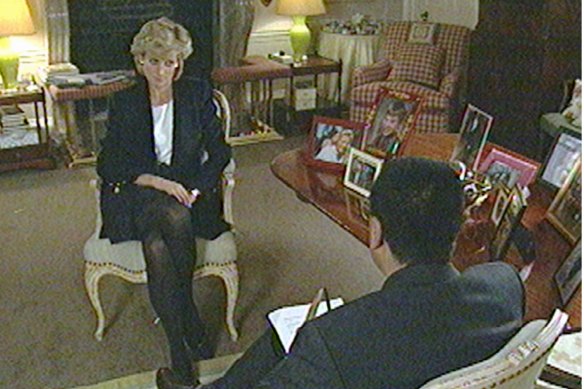 Princess Diana during her hour-long chat with Martin Bashir on Panorama