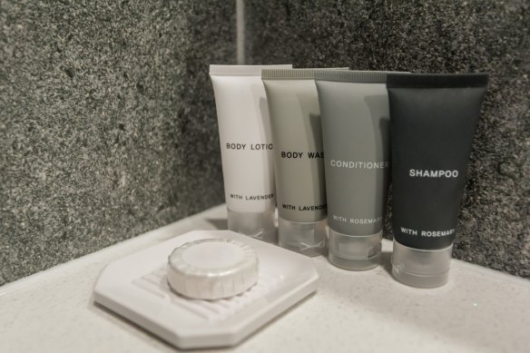 Hotel toiletries are a great substitute for laundry detergent.