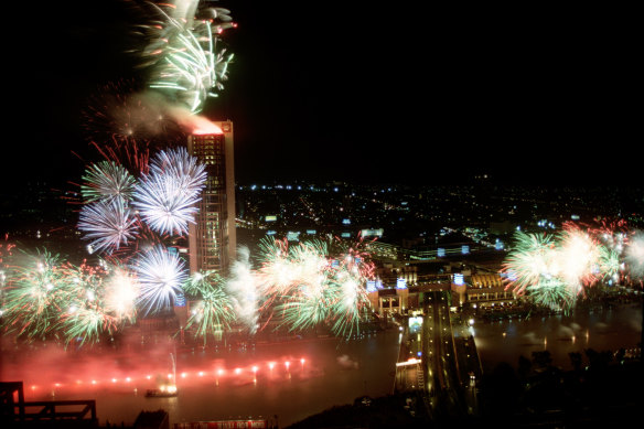 Fireworks for the opening of Crown in 1997.