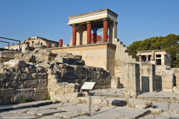 Knossos, Greece … repainted parts “look like Las Vegas”.