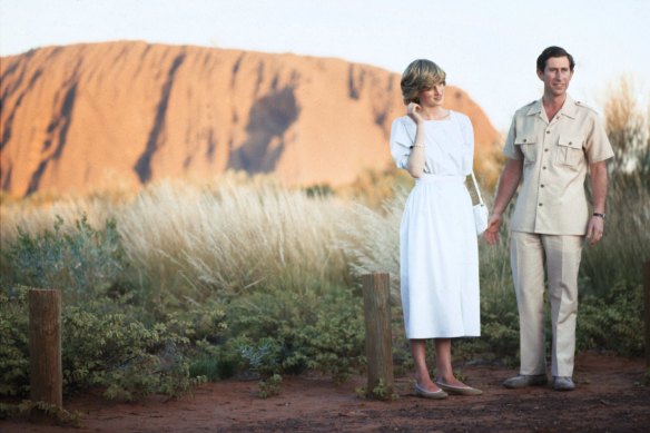 Charles and Diana at Uluru during the 1983 tour.