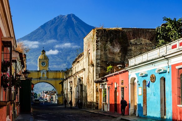 Antigua is surrounded by volcanoes.