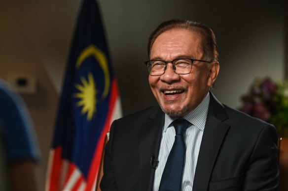 Anwar Ibrahim, Malaysia’s prime minister, during a Bloomberg Television interview in New York.