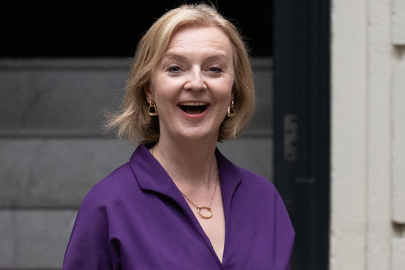 New Conservative Party leader and incoming prime minister Liz Truss leaves Conservative Party Headquarters.