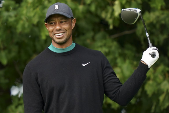 Tiger Woods during practice for the US Open.