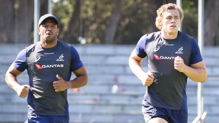 Hard feelings: Hanigan, in Port Elizabeth with Kurtley Beale, says the players shouldn't forget their loss to Argentina.
