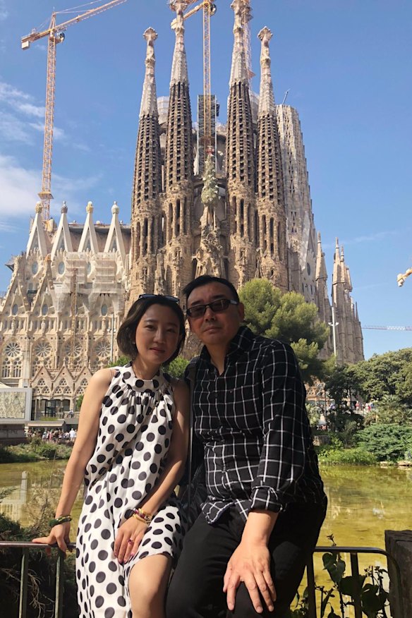 Blogger Yang Hengjun and his wife Xiaoliang Yuan in Barcelona.