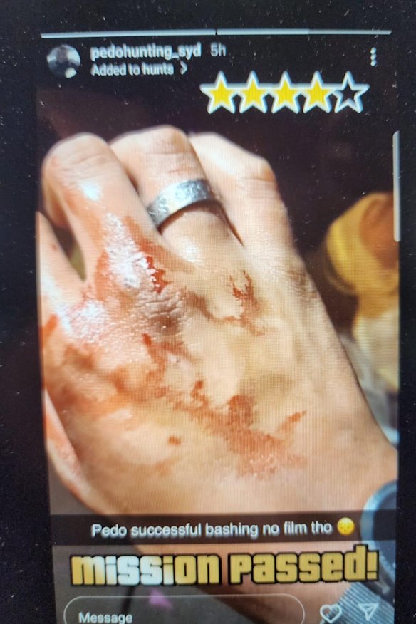 An image using “missions passed” and iconography from the game Grand Theft Auto uploaded after one bashing attack.