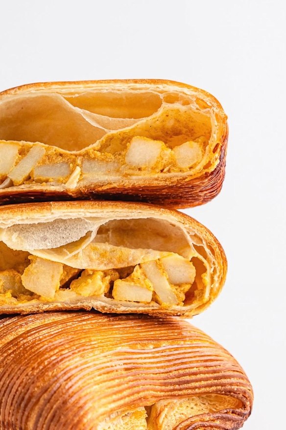 Potato curry puff pain au suisse.