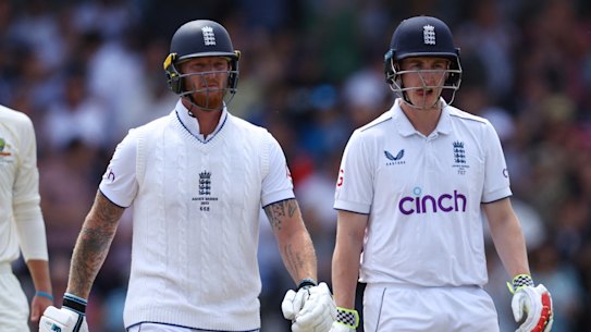 Ben Stokes with Harry Brook.