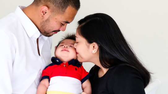 Francis and Carmella Novis have been vigilant about hygiene during the COVID-19 pandemic to protect their baby son Francis. 