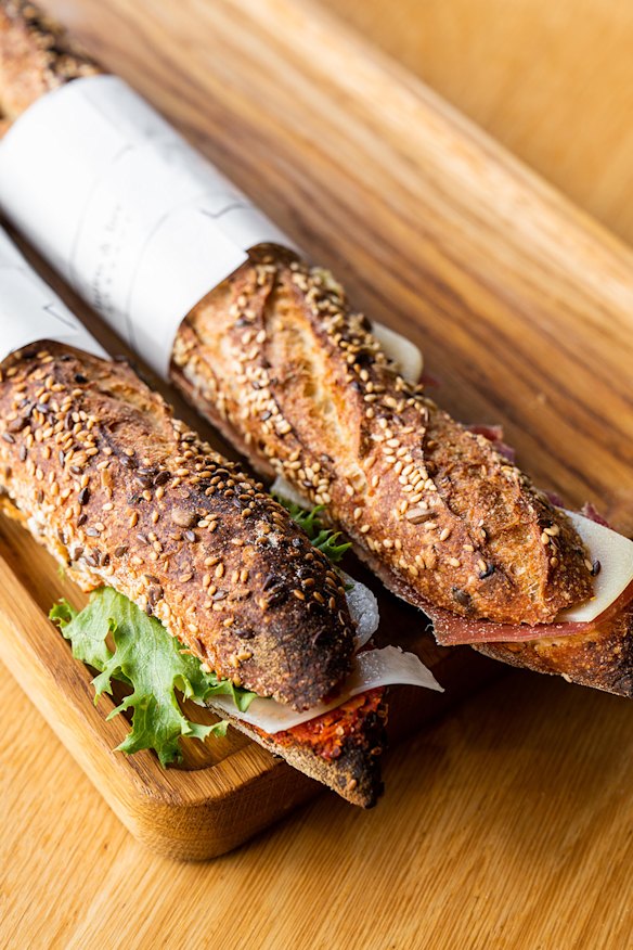 Ficelle sandwiches at Born and Bread in Newtown.