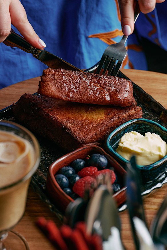 Shokupan french toast at Onigiri Kitchen, Degraves Stret. 