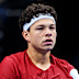 Ben Shelton reacts after losing to Jiri Lehecka.