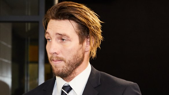 Dale Thomas at the AFL Tribunal on Tuesday night.