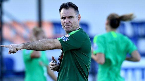 New gaffer on board: Matildas coach Ante Milicic at training in Brisbane on Saturday.