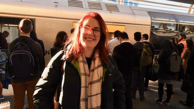 Commuter Julia Hood gave the Sydney Metro Northwest the thumbs up.