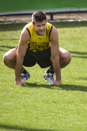 Crouching Tiger: After a defining 2017, Richmond skipper Trent Cotchin continues to lead from the front.