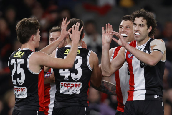 Max King kicked six goals in an improved showing for the Saints.