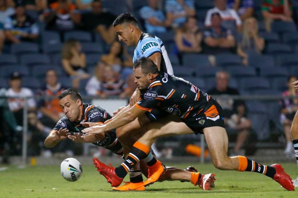 The Tigers and the Sharks go head-to-head at Leichhardt on Sunday.