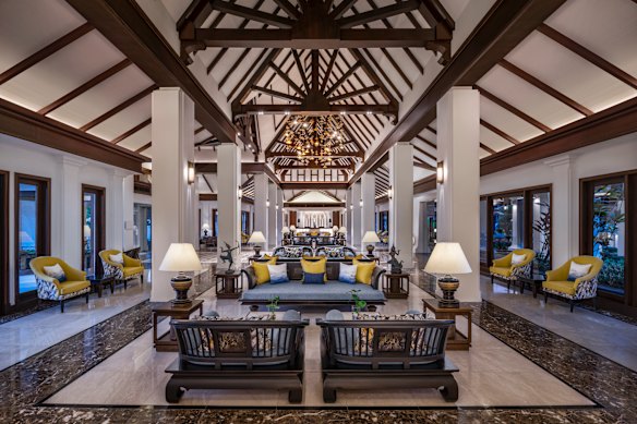 The lobby of  JW Marriott Khao Lak Resort & Spa.