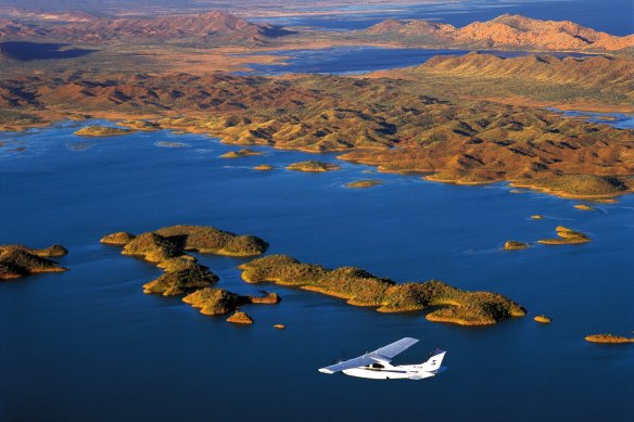 Man-made Lake Argyle is 18 times larger than Sydney Harbour.