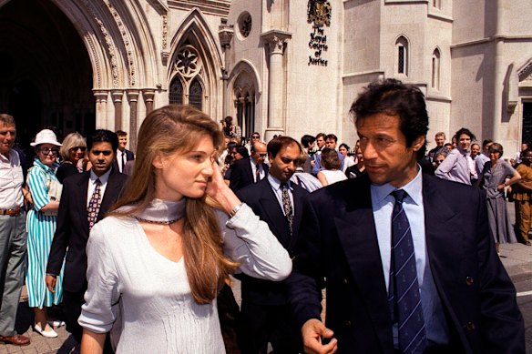Imran Khan with his then wife, Jemima, in London in 1996.