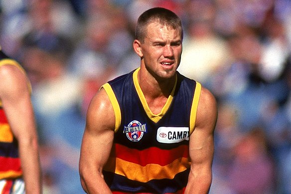 Tony Modra playing for Adelaide in 1996.