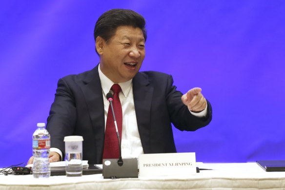 Chinese President Xi Jinping speaking at the China-US governors forum in Seattle in 2015. 