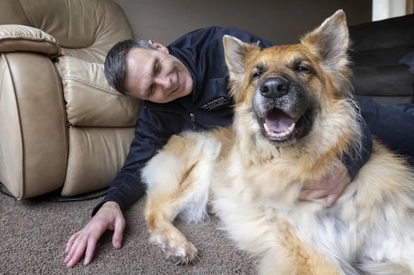 Kaeberlein with Dobby: “The grief comes and goes. We had 14 years with him, which for a German shepherd is pretty good.”