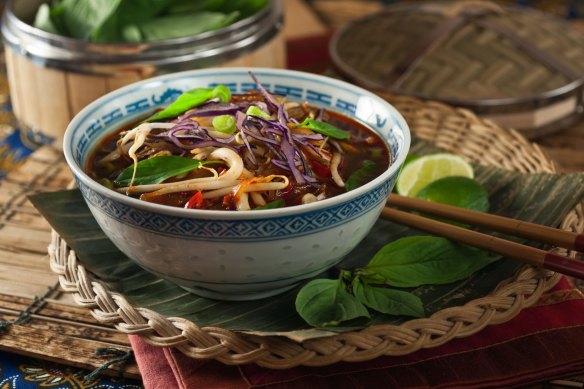 Intensely flavoured … Bun Bo Hue Vietnamese noodle soup.