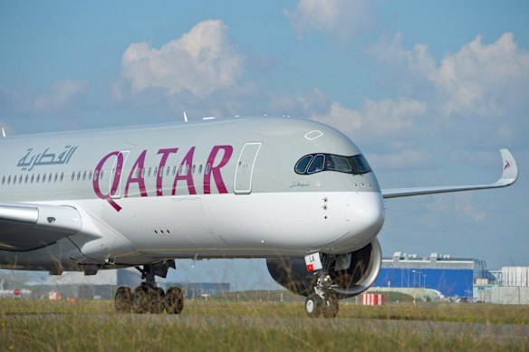 A Qatar Airways flight from Doha to Sydney.