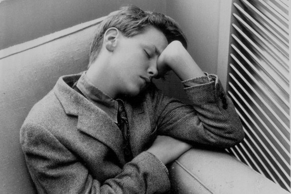 A 14-year-old James Murdoch having a snooze during his 1987 work experience stint in Sydney.