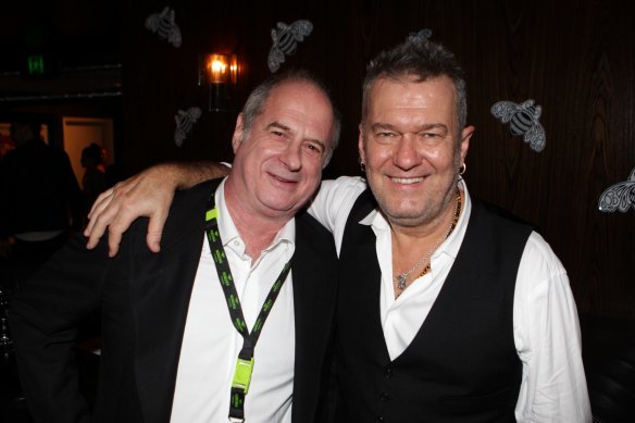 Jimmy Barnes with Michael Gudinski in 2013.