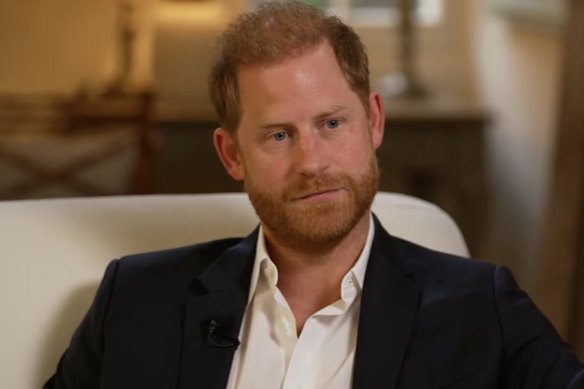 Prince Harry during his candid interview with the BBC.